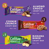 2 - Calibar All in 1 Variety Pack (Protein Bar),  6 bar(s)  Almond Choco Cookie Crunch Banana Binge Roasted Coffee Bean Berry Almond & Choco Blueberry 