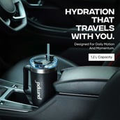 5 - Pumpd Chugger Tumbler with Straw, Cap & Holder,  Black  1.2 L 