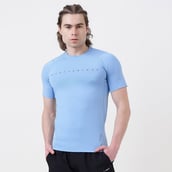 1 - MuscleBlaze Air Tech Compression MuscleTee Half Sleeve, Medium Dusk Blue