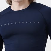 5 - MuscleBlaze Air Tech Compression MuscleTee Full Sleeve,  Small  Navy 