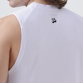 6 - MuscleBlaze Patterned Dry-Fit Delt Tank, Small Polar White