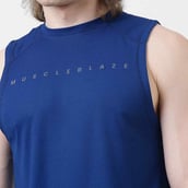 5 - MuscleBlaze Patterned Dry-Fit Delt Tank, Large Poseidon