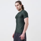 4 - MuscleBlaze Camo Dry-Fit Active Tee Half Sleeve,  Large  Olive 