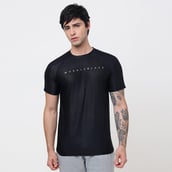 2 - MuscleBlaze Camo Dry-Fit Active Tee Half Sleeve, Small Black