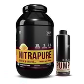 1 - QNT Nitrapure Whey Protein & Pump Extra Concentrated Liquid Pre- Workout 450 ml Peach Combo,  4.4 lb  Kesar Malai Kulfi 