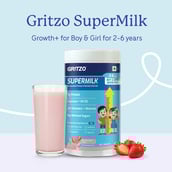 2 - Supermilk Gritzo Growth+ for Boy/Girl 2 to 6 years,  400 g  Strawberry