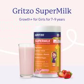 2 - Supermilk Gritzo Growth+ for Girl 7 to 9 years,  400 g  Strawberry