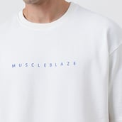 10 - MuscleBlaze Z Verse Oversized Solid T-Shirt,  Small  White 