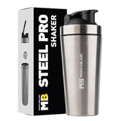 MuscleBlaze Stainless Steel Shaker,  Silver  700 ml 