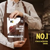 8 - MuscleBlaze High Protein Oats, 1 kg Cocoa Rich Chocolate