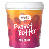 1 - WellX Peanut Butter, 1 kg Mix Fruit Crunchy
