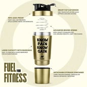 2 - GHC Stainless Steel Shaker Bottle, Bronze (with Extra Compartment) 590 ml