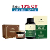 Rasayanam Ashwagandha KSM-66 60 Capsules & Pure Himalayan Shilajit Combo, 20 g