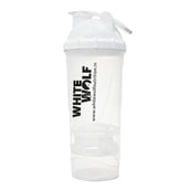 1 - White Wolf Matrix Shaker Bottle with Storage Compartments,  White  600 ml 