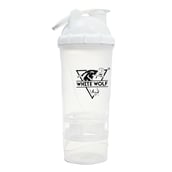 2 - White Wolf Matrix Shaker Bottle with Storage Compartments,  White  600 ml 