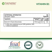 2 - Pure Nutrition Vitamin B1, Unflavoured 120 veggie capsule(s)