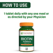 8 - Pure Nutrition Biotin 10000 mcg, 60 tablet(s) Unflavoured