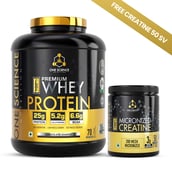 1 - One Science 100% Premium Whey Protein,  5 lb  Chocolate Charge - with Free 150g Creatine 