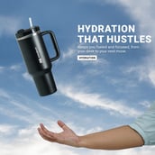 3 - MuscleBlaze Stainless Steel Vacuum Insulated Tumbler, Phantom Black 1.2 L