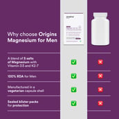 8 - Origins Nutra Magnesium + D3 + K2 for Men, Unflavoured 56 capsules