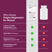 8 - Origins Nutra Magnesium + D3 + K2 for Women,  Unflavoured  56 capsules 