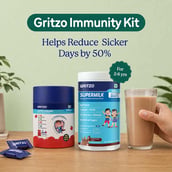 3 - Gritzo Supermilk Immunity Kit, 400 g Chocolate for Boy/Girl 2-6 Yrs with Gummies