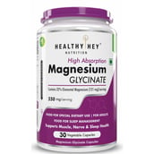 1 - HealthyHey Nutrition Magnesium Glycinate,  Unflavoured  30 veggie capsule(s) 