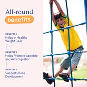 3 - Supermilk Gritzo Weight+ for Boy 7-12 Yrs Personalized Protein & Nutrition Drink Mix, 400 g Double Chocolate