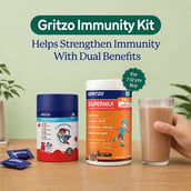 3 - Gritzo Supermilk Immunity Kit, 400 g Chocolate for Boy 7-12 Yrs with Gummies