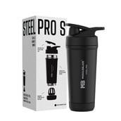 1 - MuscleBlaze Stainless Steel Gym Shaker Pro, Black 700 ml