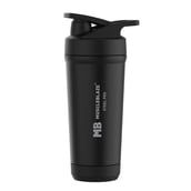 6 - MuscleBlaze Stainless Steel Gym Shaker Pro, Black 700 ml
