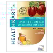 front - HealthKart Apple Cider Vinegar with Mother NZ,  1 L  Ginger, Garlic, Lemon & Honey 