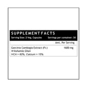 supplement - INLIFE Garcinia Cambogia (60% HCA) 1600 mg,  60 capsules 