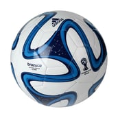 Adidas Brazuca HD Soccer Ball, White, Blue with Red 5