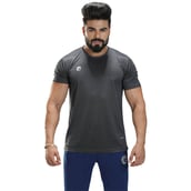1 - Omtex Gym Polyester T Shirt TS1801,  Dark Grey  Medium 