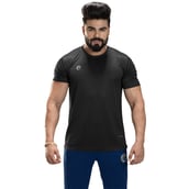 1 - Omtex Gym Polyester T Shirt TS1801,  Black  Small 