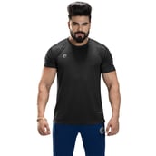 1 - Omtex Gym Polyester T Shirt TS1801,  Black  XL 