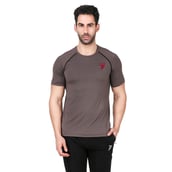 1 - Fitinc Round Neck Gym T Shirt,  Grey  Small 