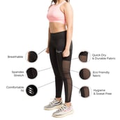 1 - Fitup Life Solid Women Tights,  Black  Large 