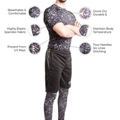 2 - Fitup Life Gym Wear Men Compression Half Sleeve, Multicolor XXL