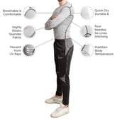 2 - Fitup Life Gym Wear Men Compression Full Sleeve,  Grey  Small 