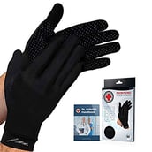 3 - Dr. Arthritis Copper Infused Gloves,  Black with Hand Book (Pair)  Large 