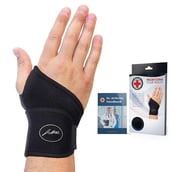 Dr. Arthritis Premium Copper Lined Wrist Support, Black with Hand Book One Size