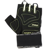 4 - Fitup Life Gym Leather Gloves with 3mm Gel Padding,  Black with Yellow  Small 
