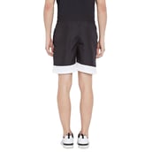 2 - Masch Mens Regular Fit Polyester Shorts (MSSH 0618 CS 321 BW),  Medium  Black and White 