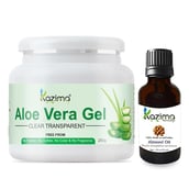 Kazima Aloe Vera Gel 250 gm & Almond Oil 15 ml Combo, 2 Piece(s)/Pack All Skin Type