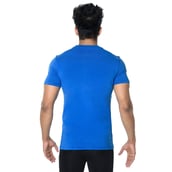 2 - DK Active Wear Half Sleeve Gym T Shirt (Superman),  Royal Blue and White  Medium 