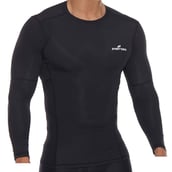 SportSoul Nylon Compression Skin Tight Full Sleeve Gym Tshirt (with Waterproof Carry Pouch), Black Small