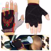 2 - Xtrim Pro Grip Real Leather Gym Training Gloves for Men,  Black & Red  XXL 
