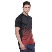 3 - Campus Sutra Ombre Men Polo Neck T Shirt, Red & Black Large
